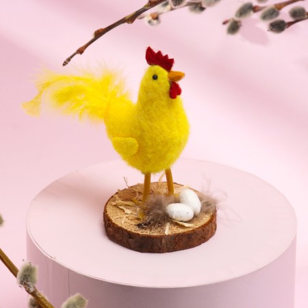 Easter decor "Cockerel and Nest" 5.5 × 5.5 × 12 cm