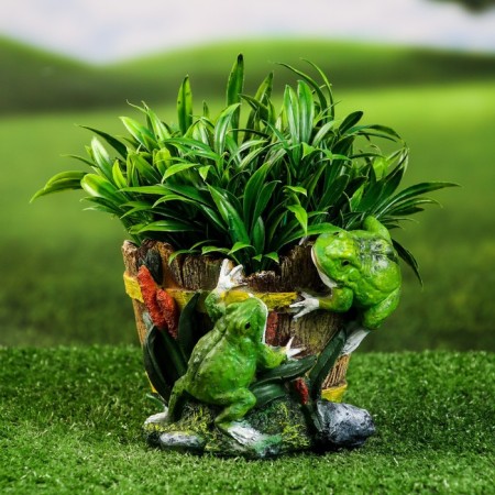 Figure Kashpo "Frog on the tub" 18x15x12cm