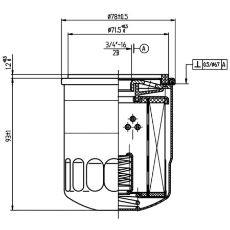 Oil filter Totachi TC-1275-1