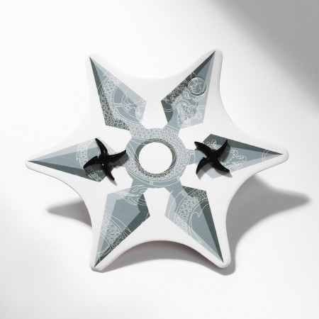 Earrings Metal "Japan" shurikens cloves, black color-2