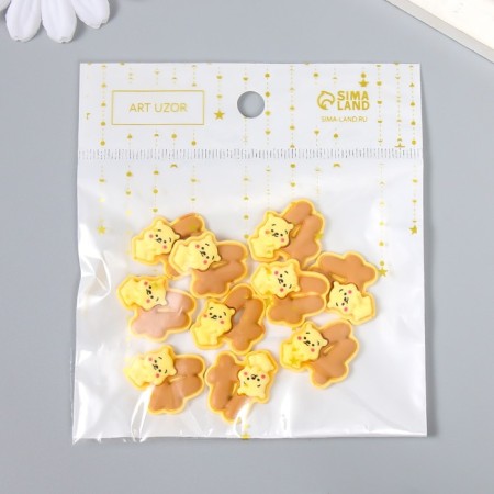 Decor for creativity "Number 4 with an animal" set 10 pcs 2.1x1.9 cm-3