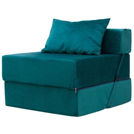 Walked armor-bed "Essen", velor fabric, green color