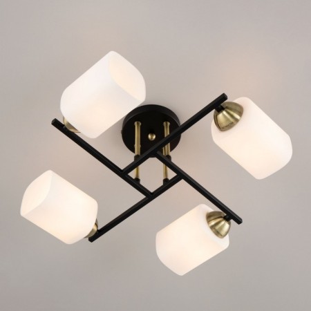 Lamp Citilux "Henry" CL130245, 46x46x1.5 cm, 4x75W, E27, Black Color Black-7