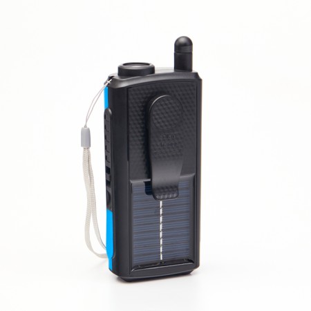 Battery Light, 1500 mAh, radio, column, with a solar battery, blue-1