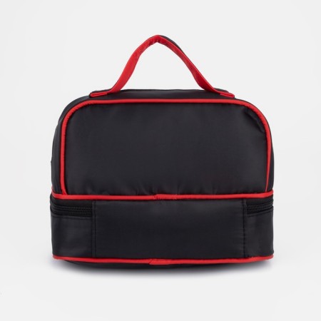 Cosmetic bag, 2 parts on zippers, black color-1