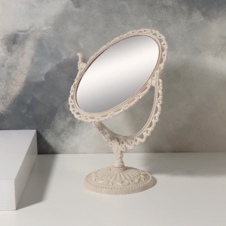 The mirror of the desktop "circle", bilateral, with an increase, D mirror surface 12.5 cm, beige color-3