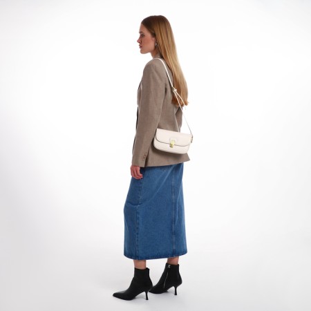 Female bag Textura, small size, milk color-8