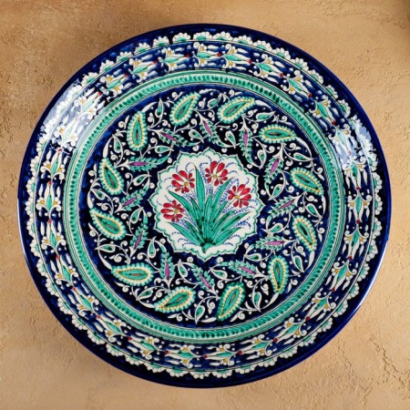 Largan Rishtan ceramics "Flowers", 42 cm, blue-5