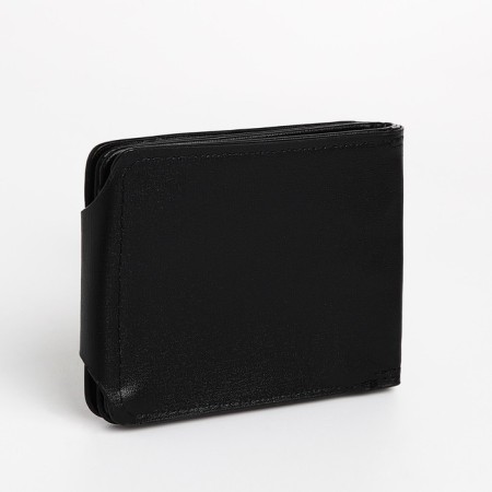 Male purse for magnet, department for bills, for maps, for coins, black color-1