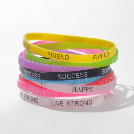Silicone Bracelet "underground", set of 10 pcs., Mix color-2