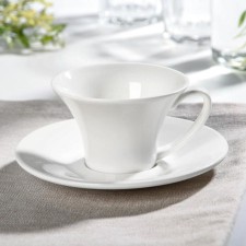 Coffee steam porcelain Wilmax, 2 objects: mug 100 ml, saucer d = 13 cm, white color
