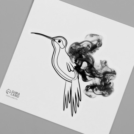 Black Black Tattoo “Black. Hummingbirds” 6x6 cm-5