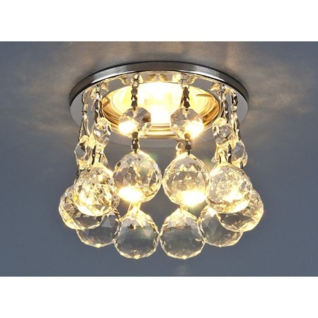 Supreme lamp with crystal Elektrostandard, 2051, 81x81 mm, G5.3, chromium color, transparent