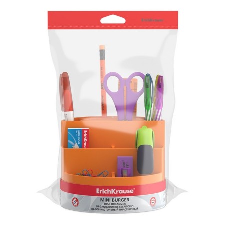Set a desktop Erichkrause Mini Burger Neon Solid, 13 objects, rotating, orange neon-1