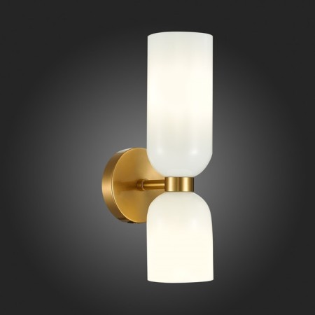 Sconces st. SL1180.201.02. Treviso. 2x40 watts, E14, 12x36 cm, golden color-2
