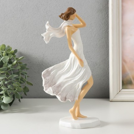 Souvenir Polystone "Girl with a scarf. Wind" 12.5x7x25.5 cm-1