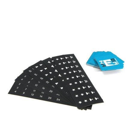 New Year's falling tower “New Year: Search, Do not drop”, 54 bars, stickers, 50 cards, 18+-3