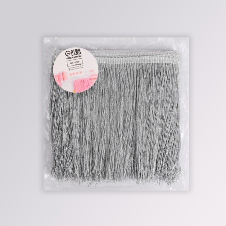 Decorative braid "Furrm", 20 cm, 5 ± 0.5 m, silver color-1