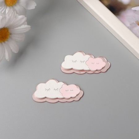 Decor for creativity wood, plastic "Sleeping cloud" Mirror set 2 pcs 5.3x2.6 cm mix-1