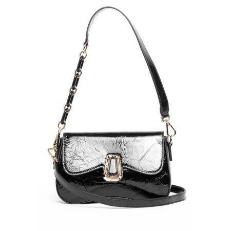 Bag Cross-Body Women's, genuine leather, Polina & Eiterou Black, 23x7x15 cm