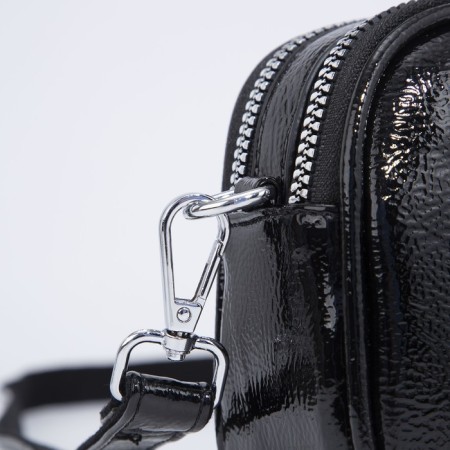 Bag Cross-Bodi with a zipper, black color-4
