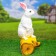 Garden figure "Bunny on a log" White, 45cm
