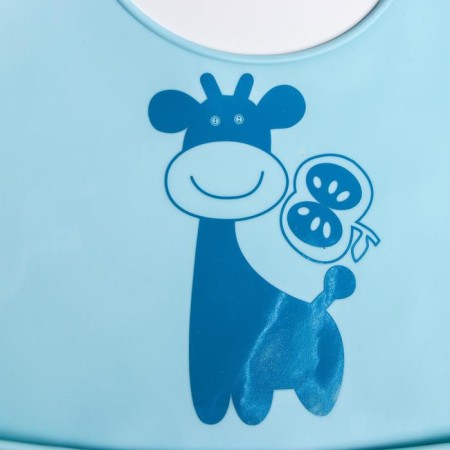 Blory for feeding "Giraffe" silicone with pockets, blue color-3