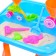 A gaming table with a sand set, 2 in 1, 18 items, height 35.5 cm