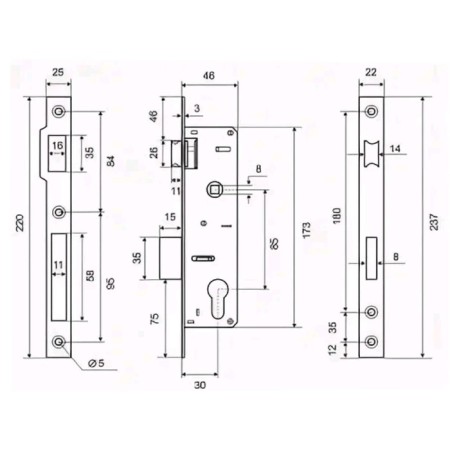 Palladium castle case 0153, 30 mm, brass color-2
