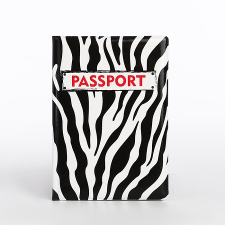 Cover for passport, black/white color-1
