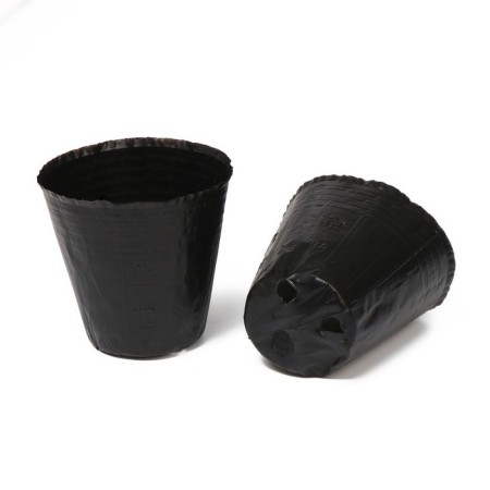 Pothes for seedlings, 400 ml, 8.5 × 8 × 5.5 cm, polyethylene 50 microns, black, Greengo-1