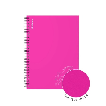 Notebook A5 80 sheets in a cage on a spiral Erichkrause Silhouette, with a plastic cover pink,-1