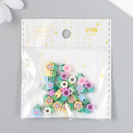Beads for the creativity of PVC "Bright daisies" set 25 pcs 0.5x0.9x1.1 cm-3