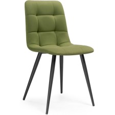 Stool on a metal frame chilli metal/velor, black/green 44x50x85 cm