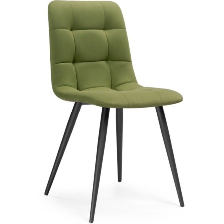 Stool on a metal frame chilli metal/velor, black/green 44x50x85 cm