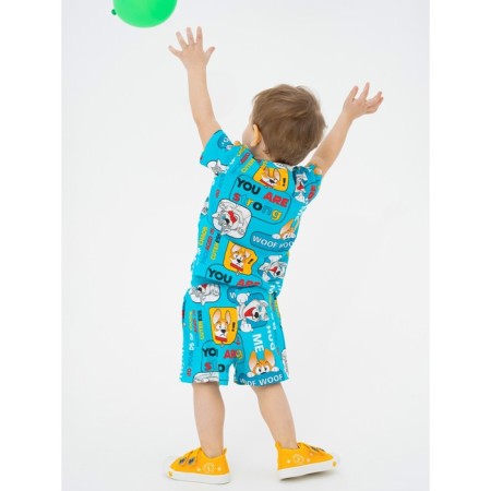 Pajama for the boy PlayTode: T -shirt and shorts, height 80 cm-4