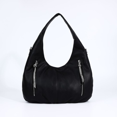 Lurch bag with a zipper, 3 outer pockets, black color