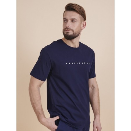 Male T-shirt, size XL, dark blue color-1