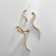 Earrings with rhinestones Xuping snake, white color in gold