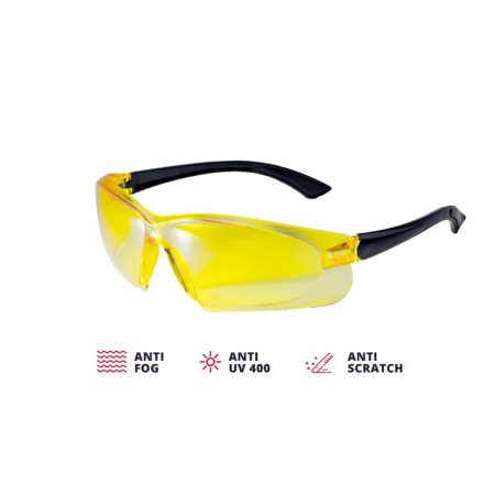 Glasses Protective Yellow ADA VISOR CONTRAST A00504, polycarbonate, UV protection 100%, cover