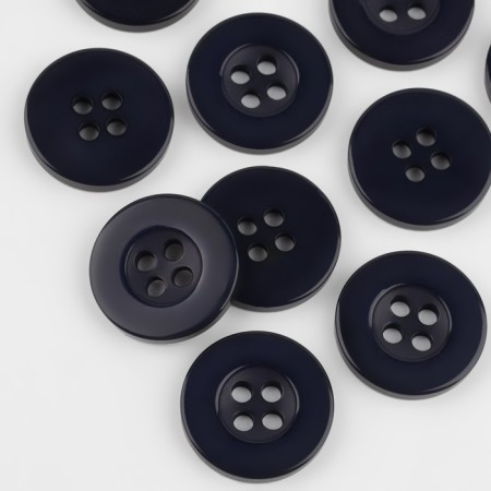 A set of buttons, 4 punctures, d = 18 mm, 10 pcs, in a blister, dark blue color-1