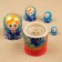 Nesting doll "red sundress, blue flowers", 5 puppet