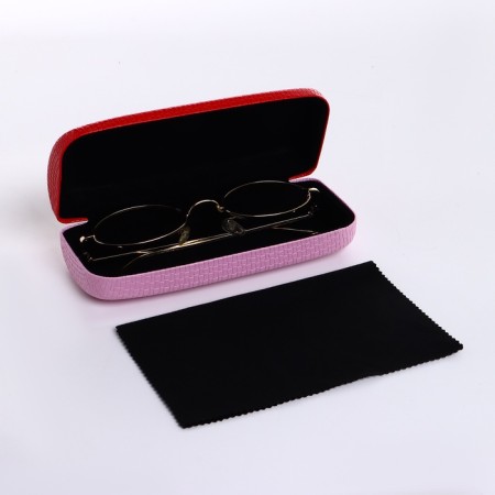 Case for glasses on the cracker, length 15 cm, pink/red color-3