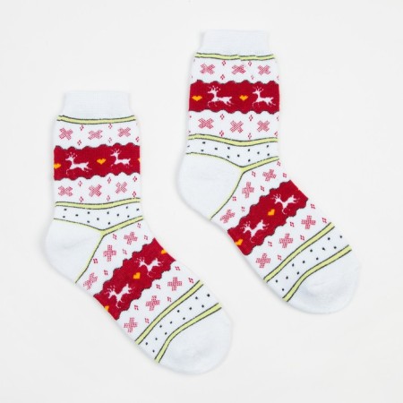 Women's terry socks "Norway", white color, size 23-25-1