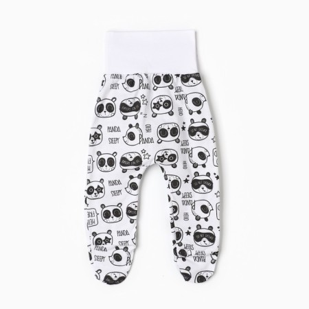Sliders on a wide elastic band, white color/pandas, height 62 cm-3