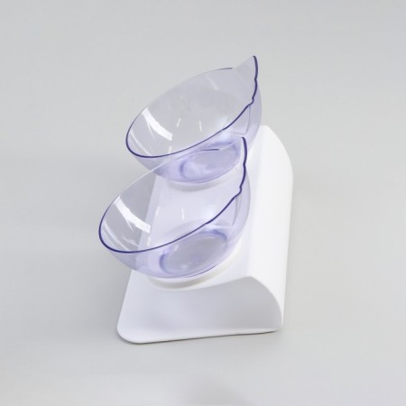 Plastic bowls on a white stand 27.5 x 14 x 15 cm transparent-2