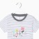 T-shirt for girls, gray/strip, height 104-110 cm