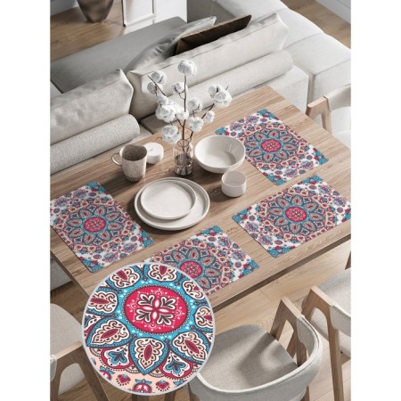 A set of napkins for setting the Eastern Tale table, rectangular, rounded edges, size 30x46 cm, 4 pcs-1