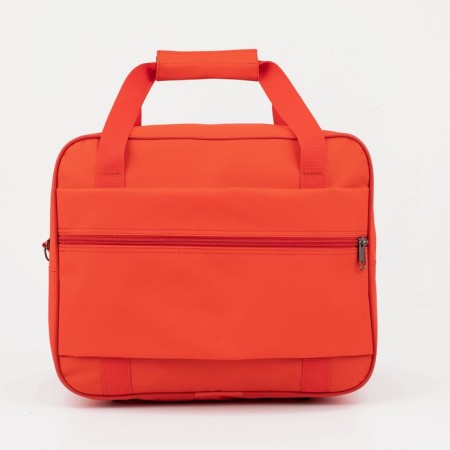 Road bag with lightning, 2 outer pockets, long belt, red color-1