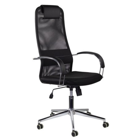 Armchair for the head of Brabix Pilot EX-610 CH Premium, chrome, fabric-plot, black